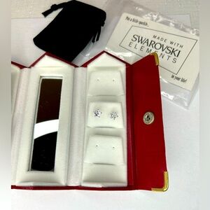 Swarovski Crystal Star Stud Earrings Stamped 925 SS | New Jewelry Box